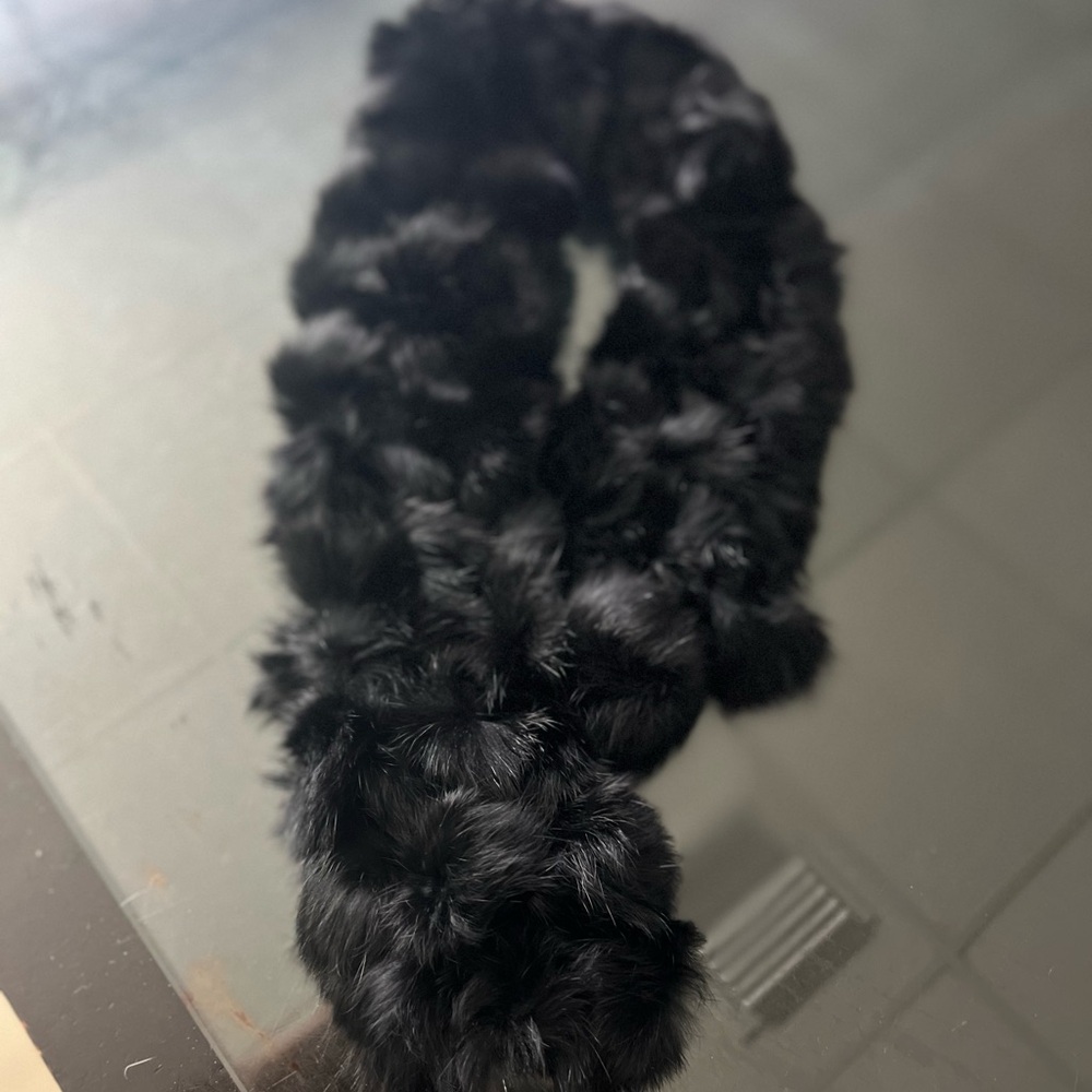 Elegant Black Faux Fur Scarf